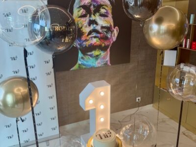 Przygotowanie dekoracji na imprezy i przyjęcia. Ścianki cekinowe, napisy okolicznościowe, cyfry urodzinowe, balony z helem personalizowane